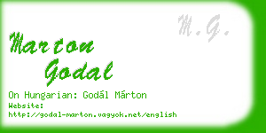 marton godal business card